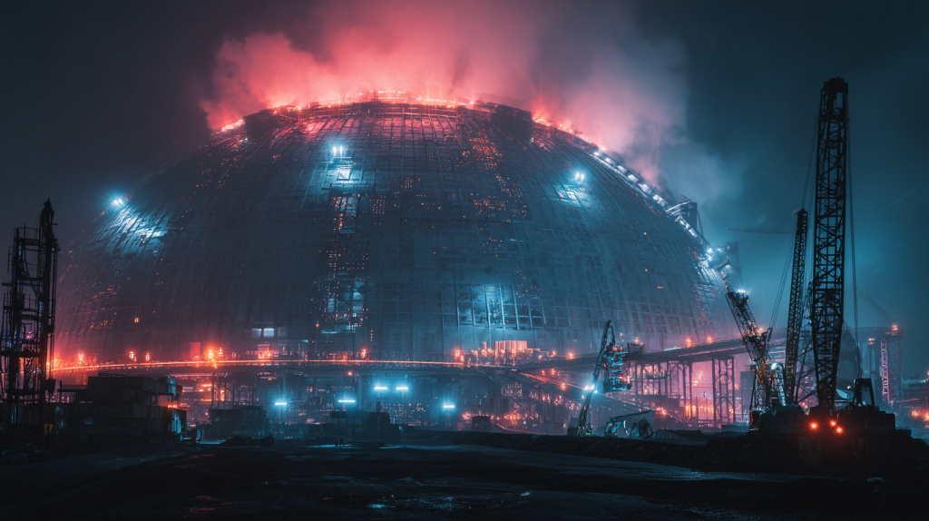Massive dome of Neo Helsinki being built