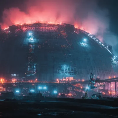 Massive dome of Neo Helsinki being built